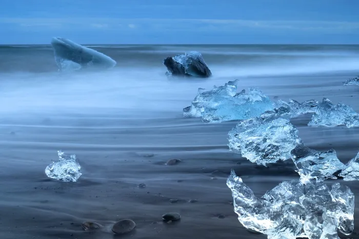Framed Print : Diamond Beach Print: Icebergs on Black Sand Framed Print : Diamond Beach Print: Icebergs on Black Sand