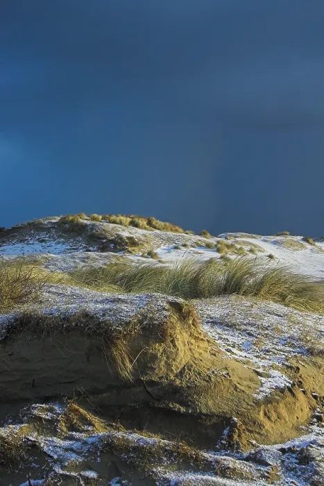 Framed Print : Duinen Print: Winter Coastal Landscape