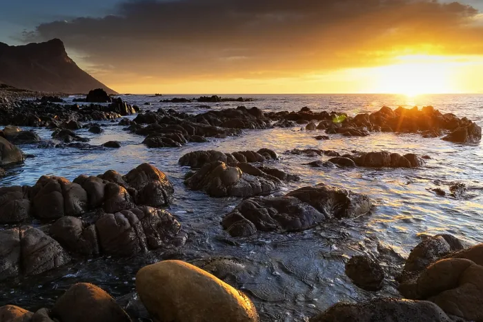 Framed Print : False Bay Sunset Print, Western Cape Coast