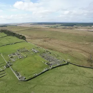 Aerial View of Housesteads Roman Fort Print Aerial View of Housesteads Roman Fort Print