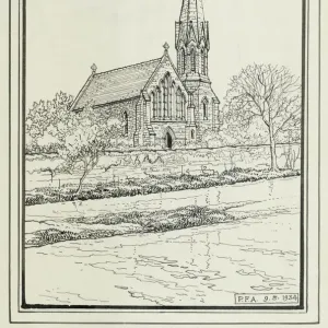 Print of St Roberts Church, Morpeth exterior from the north west Print of St Roberts Church, Morpeth exterior from the north west