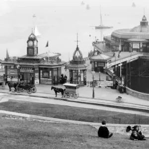 Plymouth Pier Print, 465-foot structure photographed in 1893 Plymouth Pier Print, 465-foot structure photographed in 1893