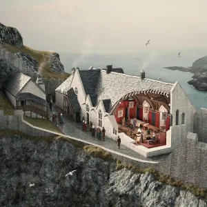 Tintagel Castle Great Hall Print Tintagel Castle Great Hall Print