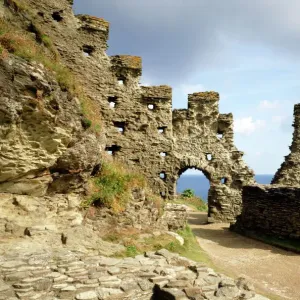 Tintagel Castle Print: North Gate Inner Ward View Tintagel Castle Print: North Gate Inner Ward View