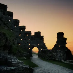 Tintagel Castle Print: Island Courtyard at Dusk Tintagel Castle Print: Island Courtyard at Dusk