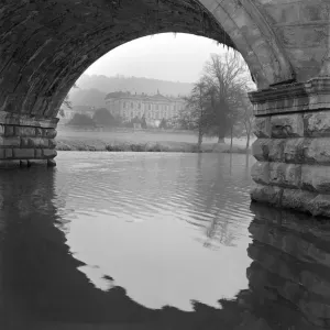 Print of Chatsworth House from River Derwent