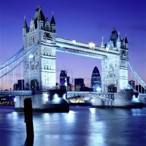 Tower Bridge Print, London at Night