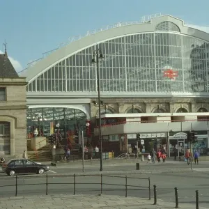 Print of Lime Street Station Main Entrance