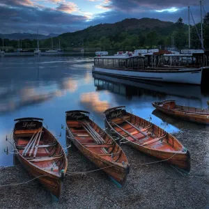 Rowing Boats at Ambleside Print (N060978) - Lake Windermere