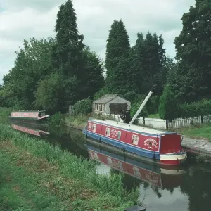 Print of Crane on Shropshire Union Canal