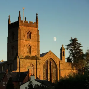 Print of The Priory Church at Leominster Evening Scene