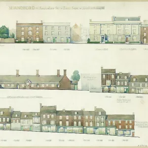 Print of Salisbury Street facades in Blandford Forum Print of Salisbury Street facades in Blandford Forum