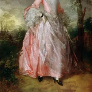 Print of Mary Countess Howe in a blue dress, standing by a window Print of Mary Countess Howe in a blue dress, standing by a window