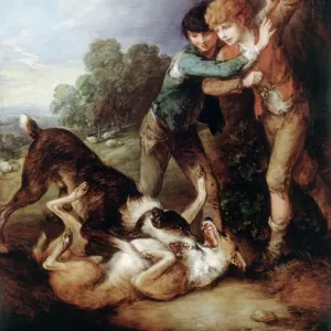 Print of Two Shepherd Boys with Dogs in a Landscape Print of Two Shepherd Boys with Dogs in a Landscape