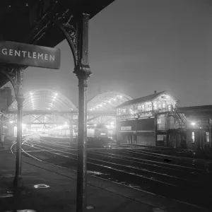 Kings Cross Station Print, a 1960s Nighttime View Kings Cross Station Print, a 1960s Nighttime View