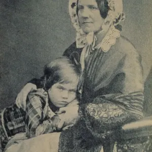 Emma Darwin and son Leonard Print, c1854 Emma Darwin and son Leonard Print, c1854