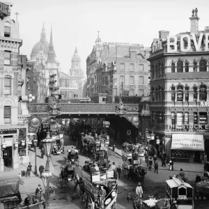 Print of Ludgate Circus, London Print of Ludgate Circus, London