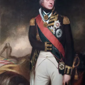 Print of Horatio Viscount Nelson in a formal portrait Print of Horatio Viscount Nelson in a formal portrait
