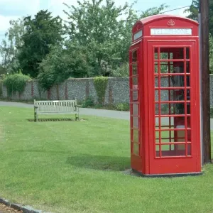 Print of a Type K6 telephone kiosk in Little Marlow, Buckinghamshire Print of a Type K6 telephone kiosk in Little Marlow, Buckinghamshire