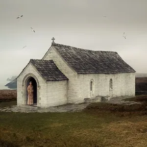 Digital Reconstruction Print of 14th-Century Chapel at Tintagel Castle Digital Reconstruction Print of 14th-Century Chapel at Tintagel Castle