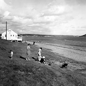 Eastern Green Beach and St Michaels Mount from Penzance, c. 1934