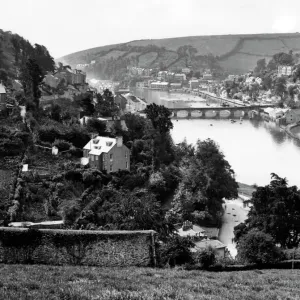 Print of Looe River Scene, Cornwall, 1924