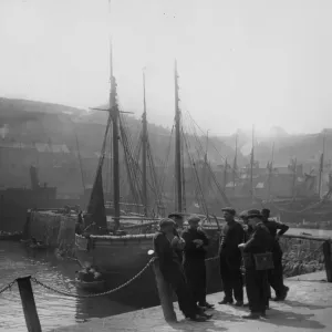 Brixham Harbour Print, c1930s Brixham Harbour Print, c1930s