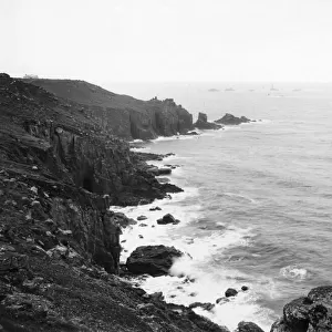 Lands End and Longships Lighthouse, Cornwall, c. 1928