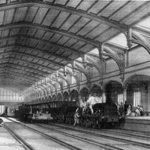 Bristol Temple Meads Station Print, 1843 Lithograph