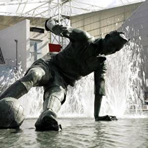 Tom Finney Statue at Preston North End Stadium: Championship Clash Between Preston and Wolverhampton, 2005