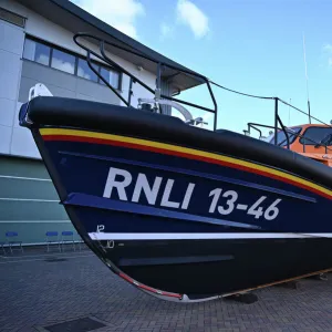 Launch a Memory event at the All-weather Lifeboat Centre (ALC) in Poole. Members of the public were invited to view the Wells-next-the-Sea Shannon class lifeboat Duke of Edinburgh 13-46 whilst on display at the ALC