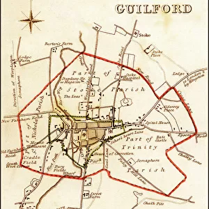 1832 Victorian Map of Guildford