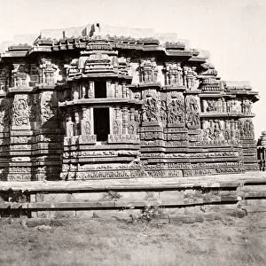 19th century vintage photograph India - Jain temples Halebidu