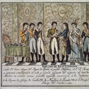 Abdications of Bayonne (1808). Charles IV hands