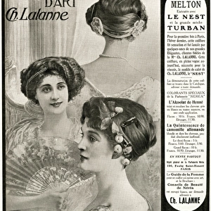 Advert for Ch. Lalanne womens hairstyles 1909