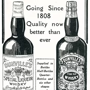 Advert for Dunvilles - Crowned King of Irish Whiskies 1924