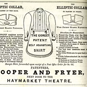 Advert, Gorget patent self-adjusting shirt and elliptic coll