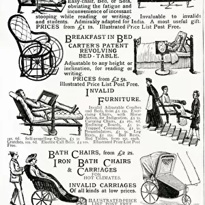 Advert for John Carters invalid chairs 1884
