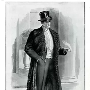 Advert for Revillon Freres gentlemens evening attire 1909