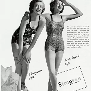 Advert for Simpson lastex swimwear 1938