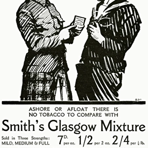Advert for Smiths Glasgow Mixture Tobacco 1915