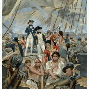 Admiral Nelson and Captain Hardy at Trafalgar, 1805 Print Admiral Nelson and Captain Hardy at Trafalgar, 1805 Print