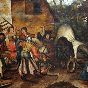 Affray between Peasants and Soldiers by Pieter Brueghel the