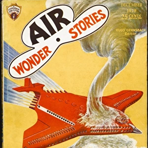 Air Wonder Stories scifi magazine cover, Destroyimg Waterspout