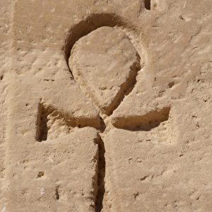 Ankh or key of life. Relief. Abu Simbel. Egypt
