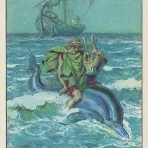 Arion on a Dolphin Print