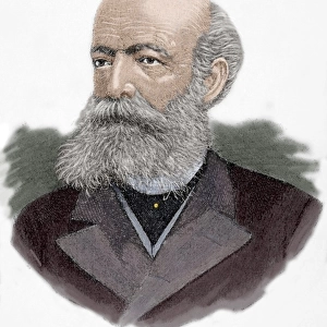 August Kekule (1829-1896). Engraving. Colored