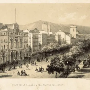 Barcelona (19th c. ). The Rambla and the Teatro