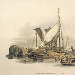 Barges by William Henry Pyne 1805