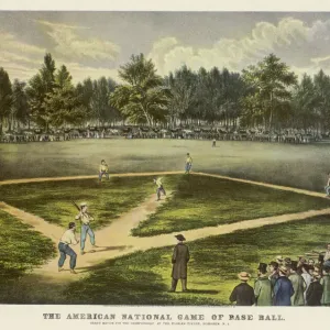 Print of a Baseball Game at the Elysian Fields, Hoboken Print of a Baseball Game at the Elysian Fields, Hoboken